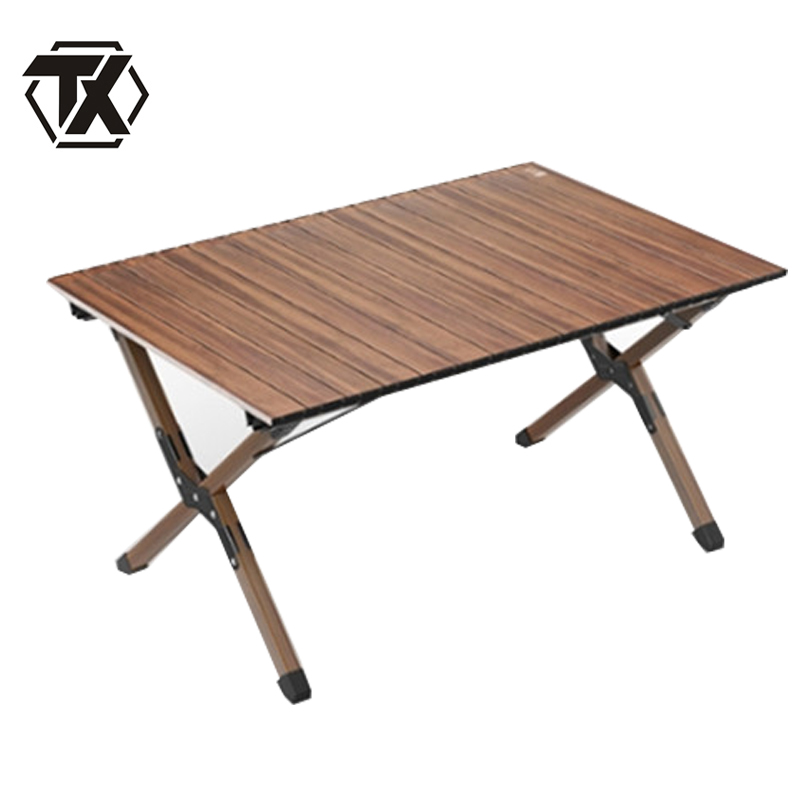 铁迅户外折叠餐桌方桌X83 张 胡桃色