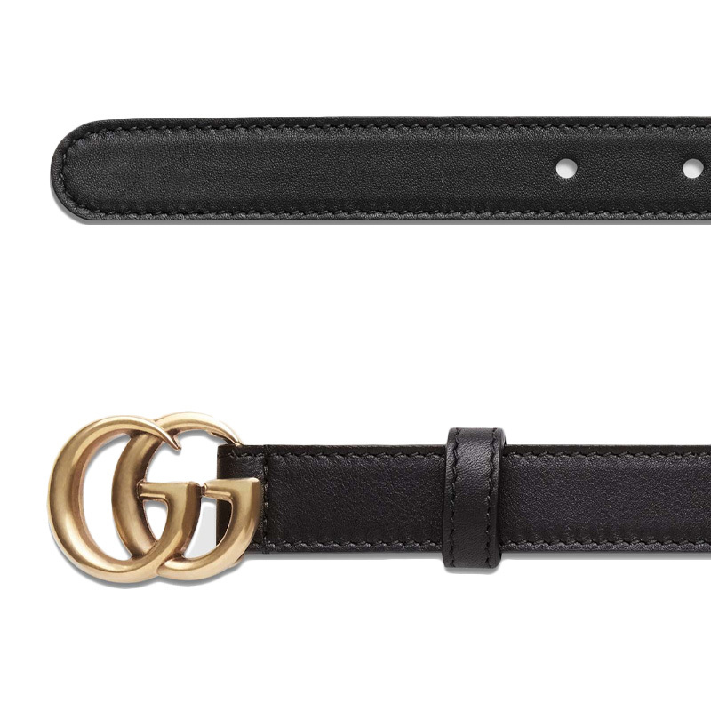 [宋祖儿同款]GUCCI 古驰 女士黑色双G带扣皮革腰带 409417-AP00T-1000 黑色85CM