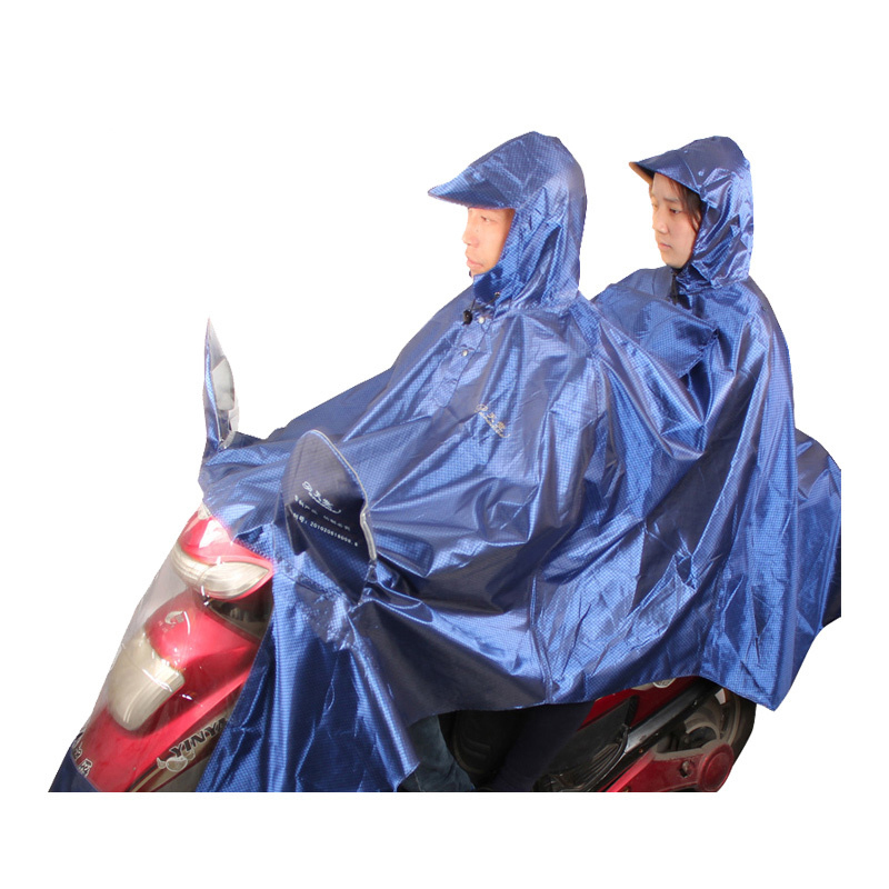 天堂伞 j231 双人加大加长摩托车牛津布夜光条雨衣雨披 均码 视频