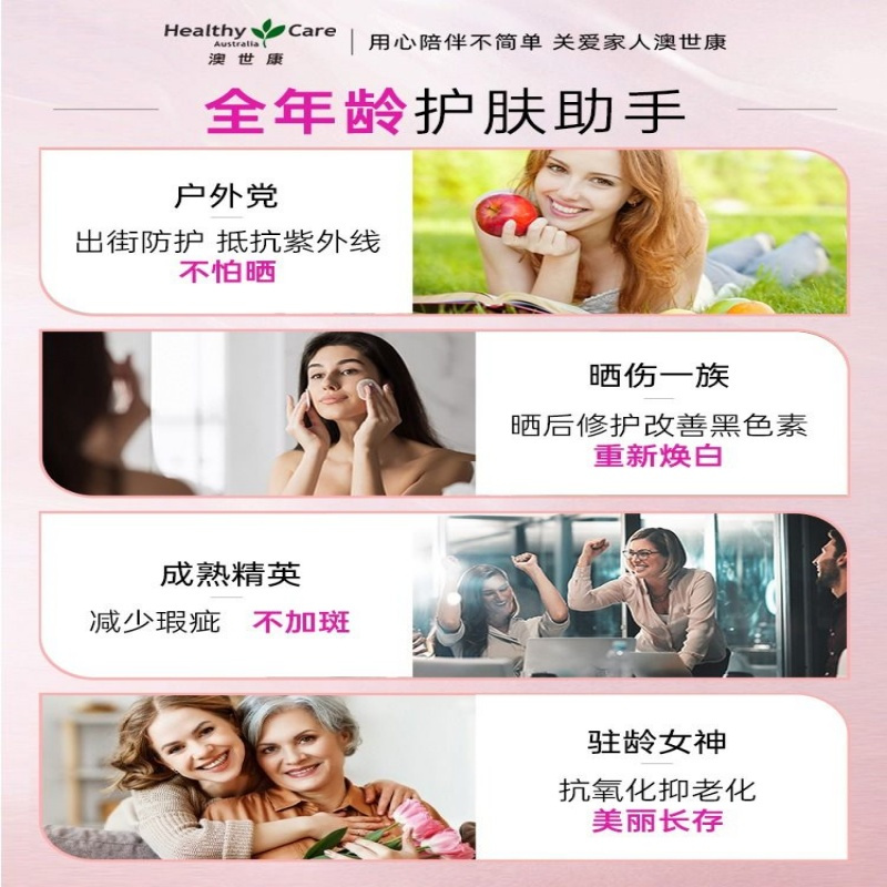 26.8效期-HealthyCare高浓葡萄籽胶囊200粒58000mg原花青素抗氧化