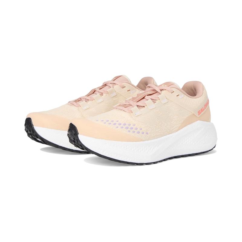 萨洛蒙(SALOMON)女款越野跑鞋轻便缓震专业竞速公路训练鞋 Shortbread/White/Fusion_Coral 42