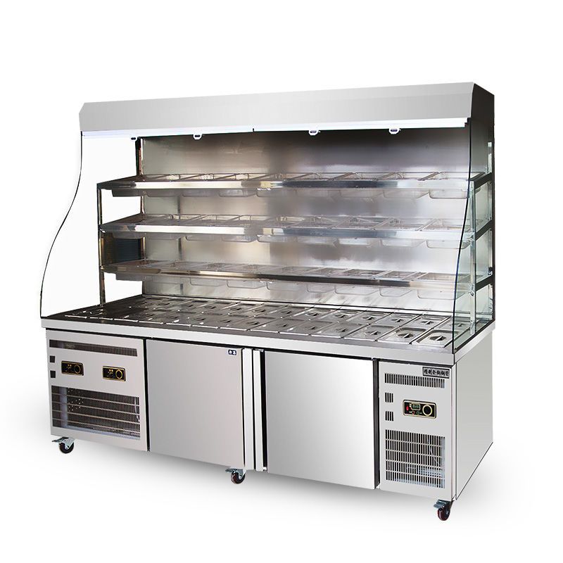 麻辣烫展示柜冷藏冰柜商用保鲜柜立式冷柜冒菜串串点菜柜拉帘15米