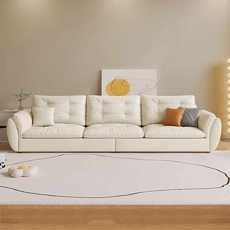 质凡奶油风云朵沙发客厅小户型简约现代科技布艺直排家用沙发高清大图