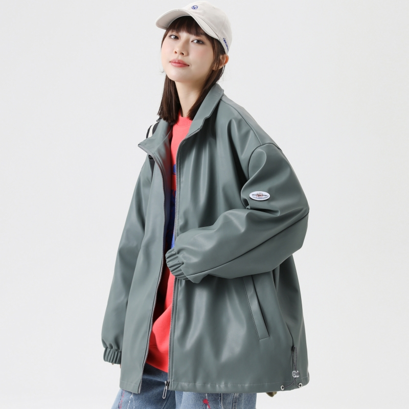 DEBRAND情侣款皮衣外套女ins潮韩版机车痞帅春秋时尚百搭外穿上衣