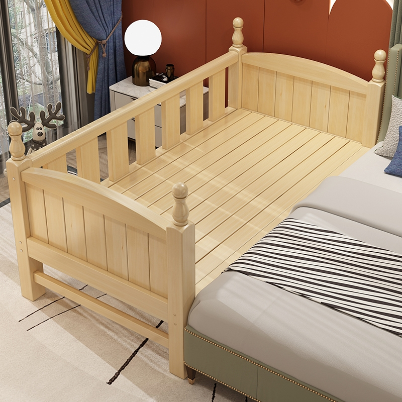 智扣木儿童床婴儿床加宽大床侧边定制单人男孩宝宝小床带护栏拼接床