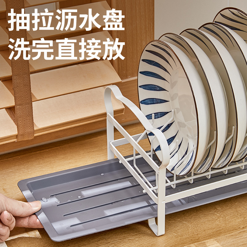 JEKO&JEKO 厨房置物架碗盘收纳层架单双层放碗碟橱柜架子小型柜厨房餐具沥水架收纳家用