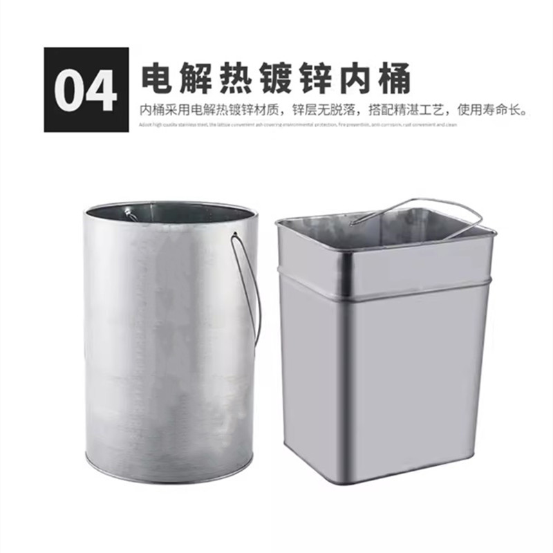 迅迈 正方形环保桶(不锈钢) 垃圾桶灭烟桶 25*25*68cm 单位 ;个高清大图
