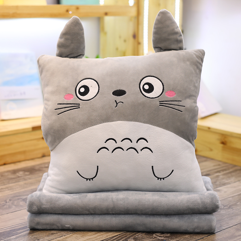 敬平汽车抱枕头被子两用女办公室学生午睡小枕头珊瑚绒空调毯子三合一