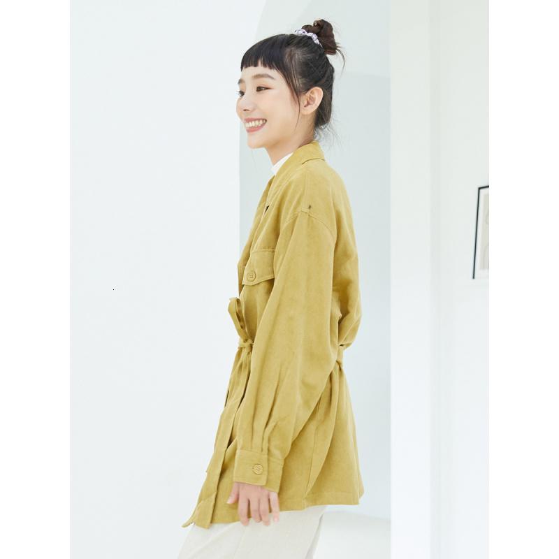 美特斯邦威长款外套女宽松新款秋季都市潮流风衣灯芯绒夹克女