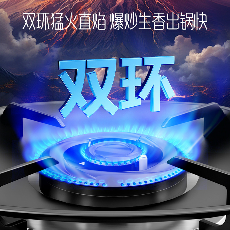 创维(Skyworth)燃气灶双灶具Z215B 双灶定时5.0KW聚能猛火爆炒 台式/嵌入式两用炉具 家用液化气