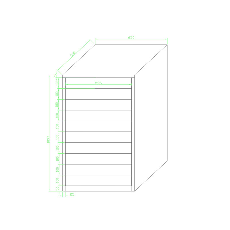 卉茵 文件柜十抽柜 650*500*1097mm 台高清大图