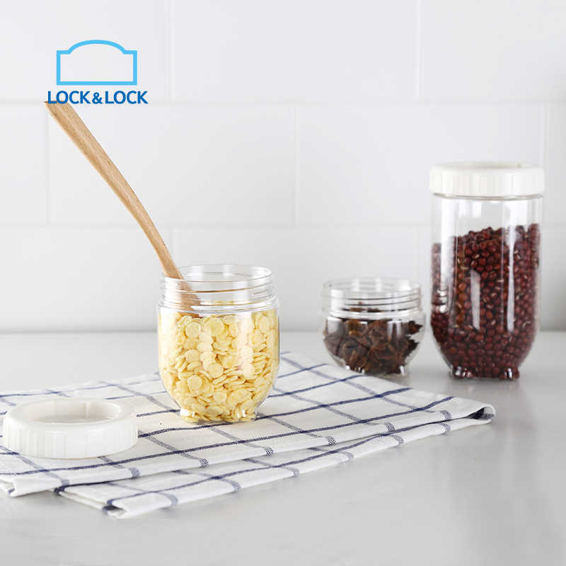 乐扣乐扣(lock&lock) 新概念储物罐二件套 塑料收纳罐保鲜盒 500ml*2 INL203S001
