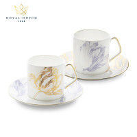 Royal Dutch RDT689222L郁金香系列双人杯碟套组茶杯:(7*7cm)*2;茶碟(14.5*2cm)*2