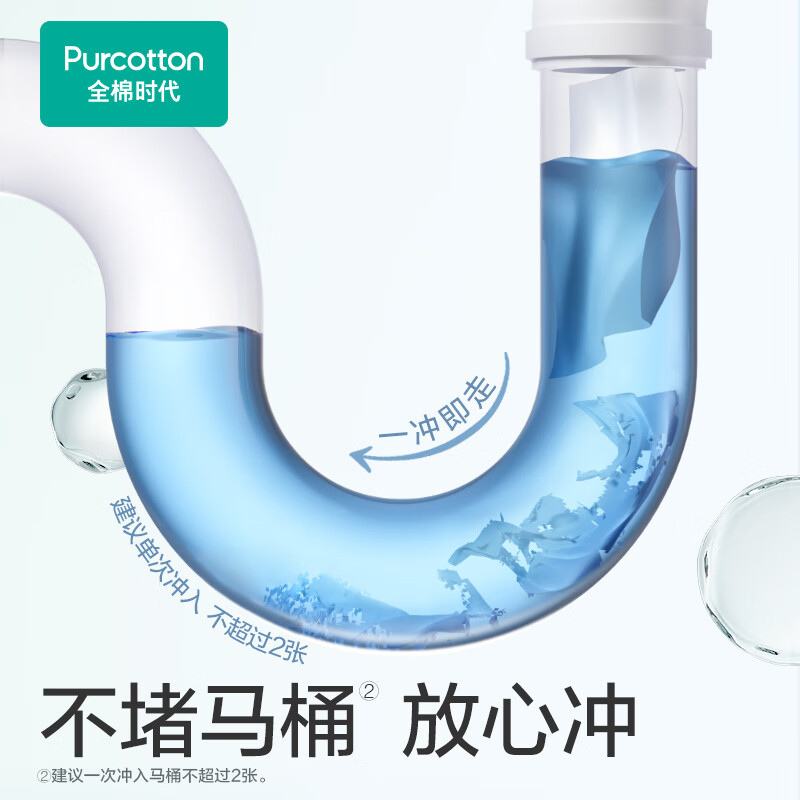 全棉时代(PurCotton)2024纯水湿厕巾60片*3包高清大图