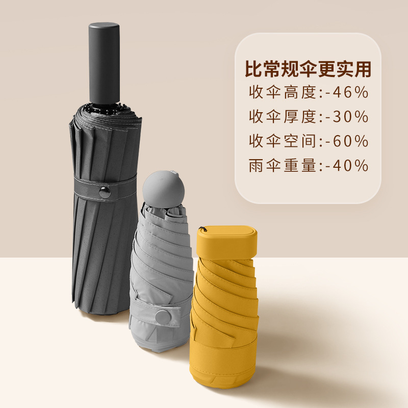 红叶伞 超扁小巧超轻便携雨伞女太阳伞防晒防紫外线晴雨两用遮阳伞2801高清大图