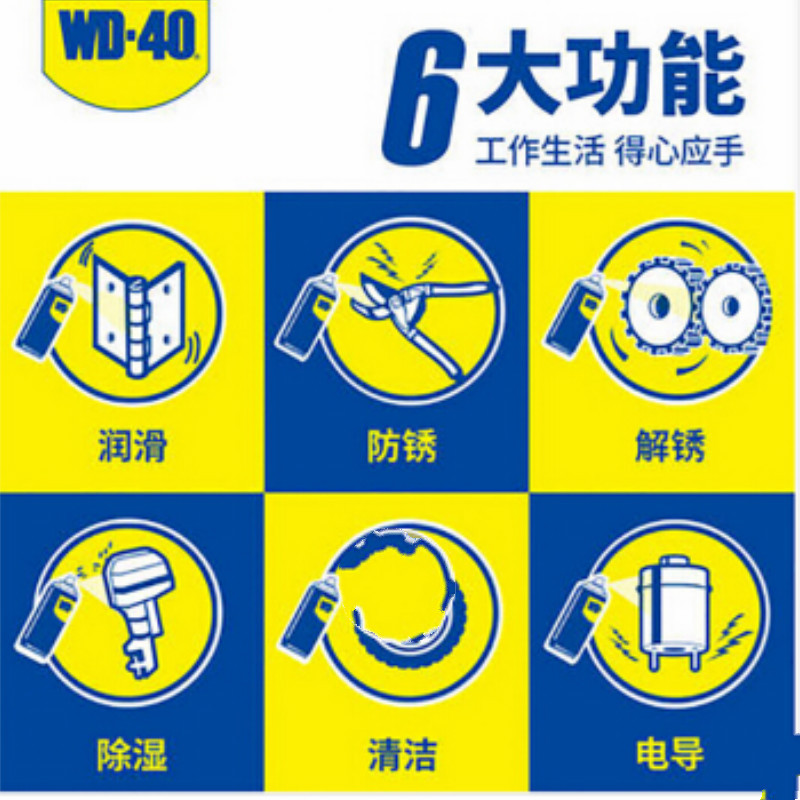 WD-40除锈润滑剂 防锈油机械 门锁润滑油wd40螺丝松动剂300ml 满3件起购
