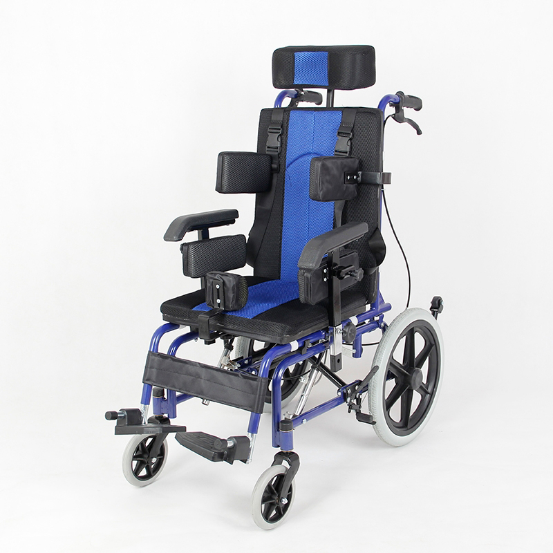 妙坤 儿童轮椅 蓝黑色高清大图