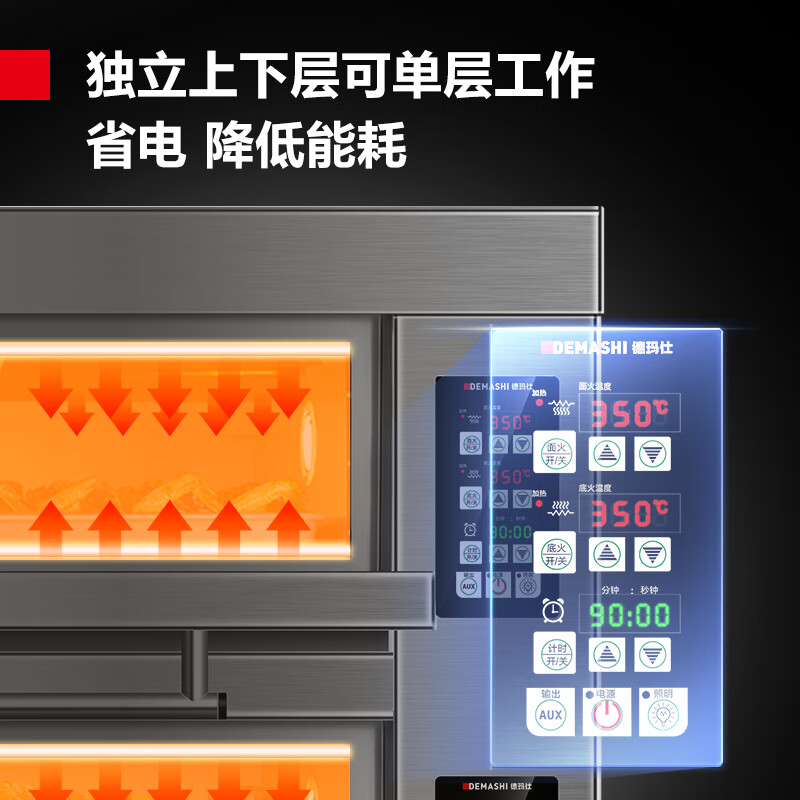 德玛仕(DEMASHI)大容量烤箱商用 蛋糕月饼披萨烤箱面包电烤箱 烘焙商用烤箱大型EB-J9D-ZS高清大图