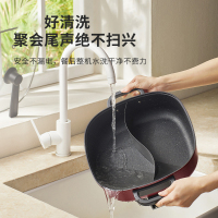 摩动电火锅6.5L韩式一体锅鸳鸯锅可视可立锅盖加厚速沸不粘锅MD-HSG02