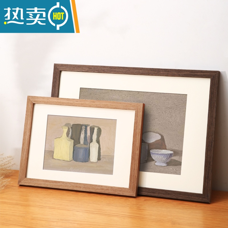 敬平实木相框挂墙装裱4k开8K拼图照片海报a4A3原木画框木质大尺寸外框 复古木纹 4开挂墙[内径38.2*53.2cm高清大图