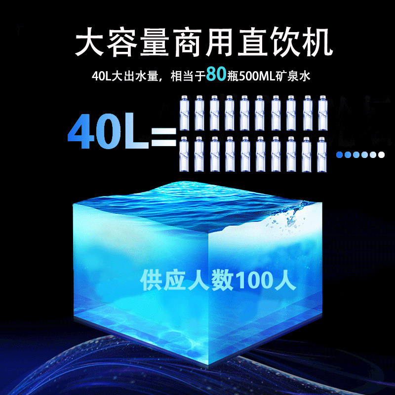 优沃德 立式净水机 商用大容量开水器RO反渗透步进式加热饮水机净饮一体纯水机学校工厂直饮机 220V-3KW