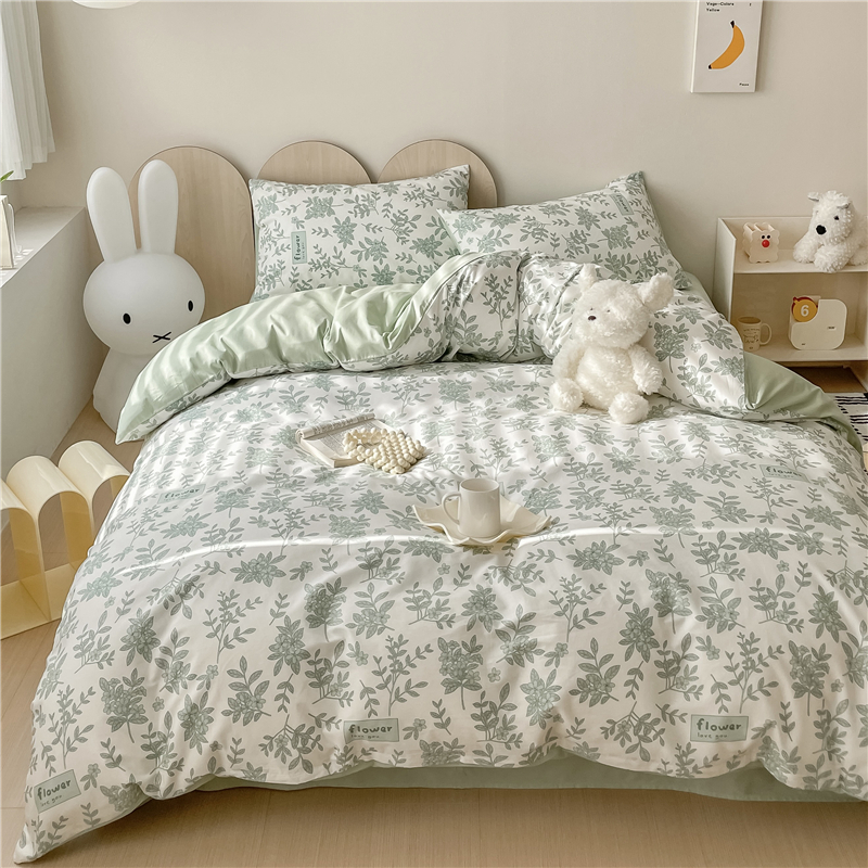 无印良品(HOME)A类全棉床上四件套 绿意盎然MJ-T2024-0285