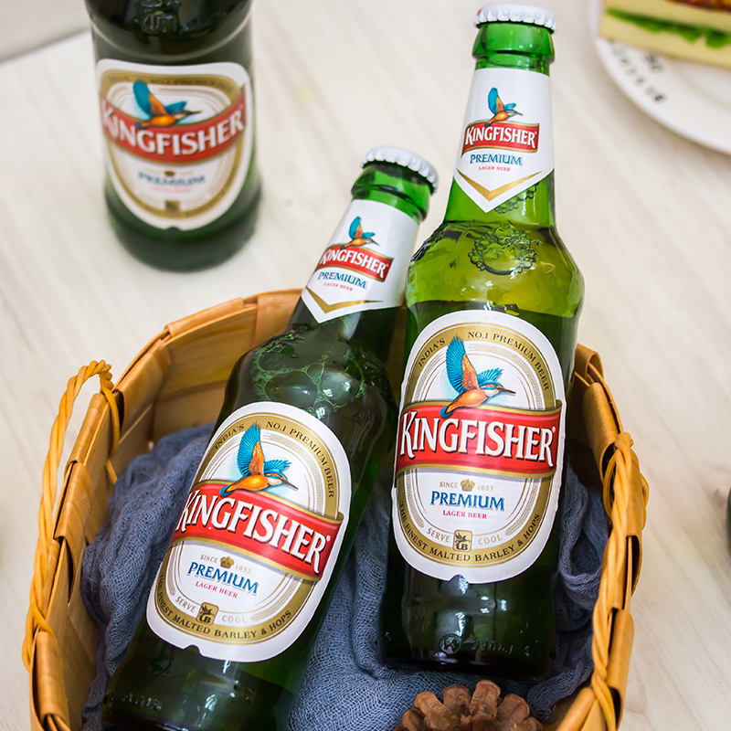 印度进口翠鸟啤酒清爽型拉格Kingfisher330ml *6瓶啤酒