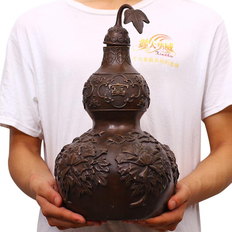 美帮汇铜葫芦铜开口八卦葫芦摆件客厅玄关家居装饰品摆设高清大图