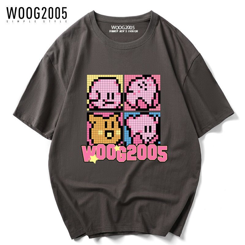 WOOG2005 短袖男休闲纯棉百搭星之卡比上衣可爱情侣潮流情侣装T恤