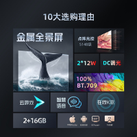 长虹75D5 75英寸 全景屏 2+16GB 点阵光控 智慧语音 四大传屏 平板液晶LED电视机