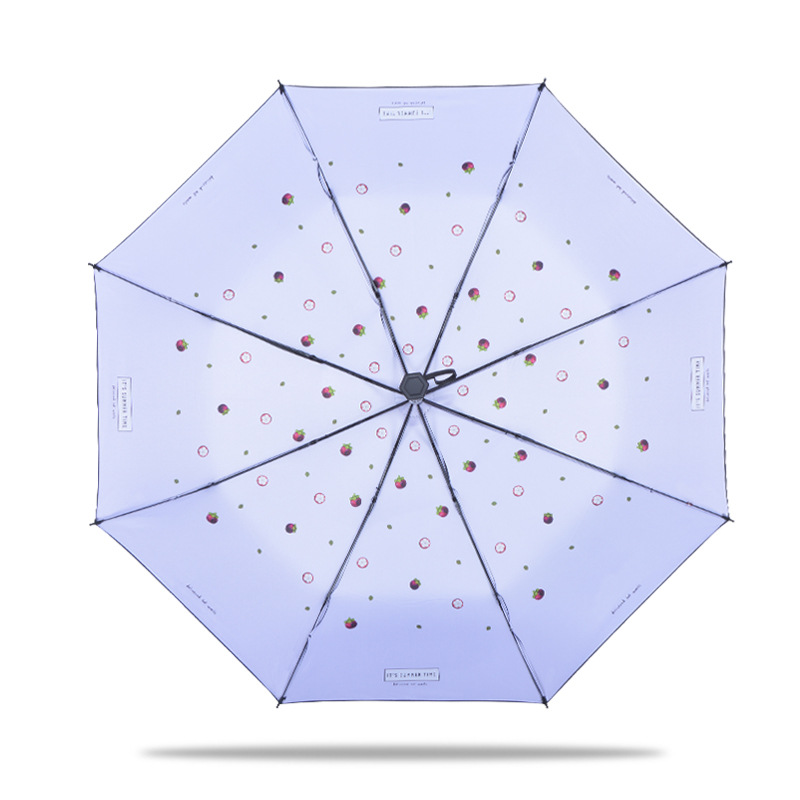 米奇喵雨伞三折内翻晴雨两用防晒遮阳伞折叠UV黑胶太阳伞 三折内翻晴雨伞 颜色备注高清大图