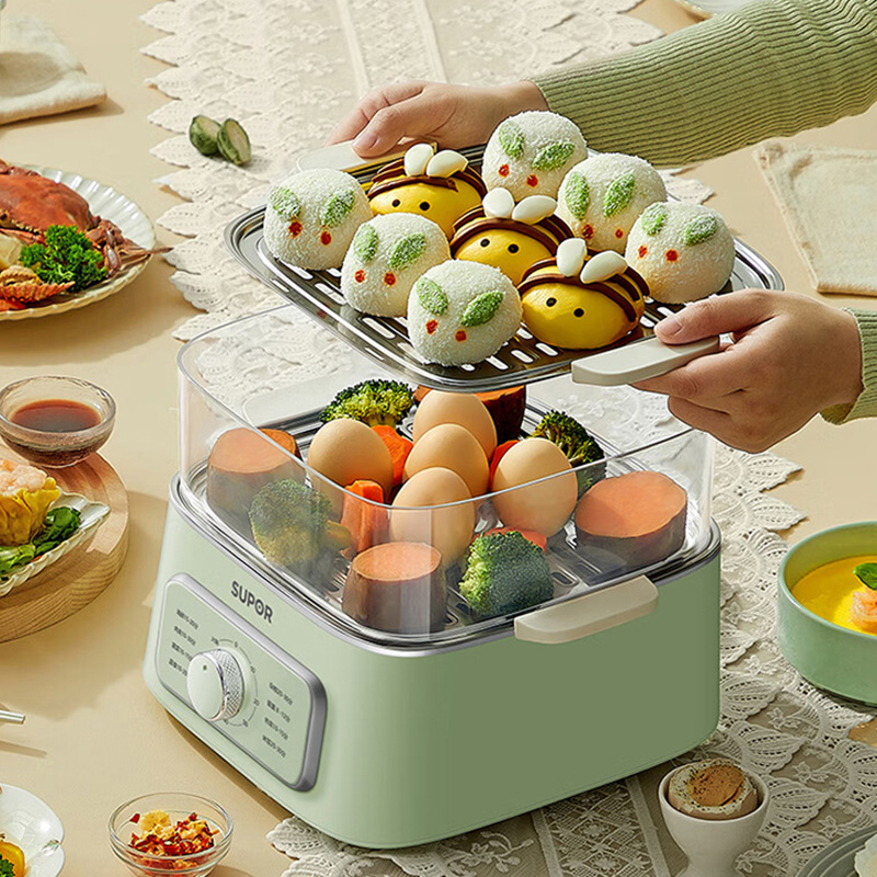 苏泊尔电蒸锅9.3L大容量不锈钢蒸片蒸煮多功能ZN23FK930高清大图