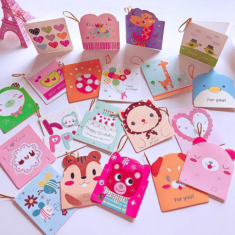 生日邀请卡 儿童 派对 邀请函可爱韩国创意小卡片折叠带挂绳节 a款16