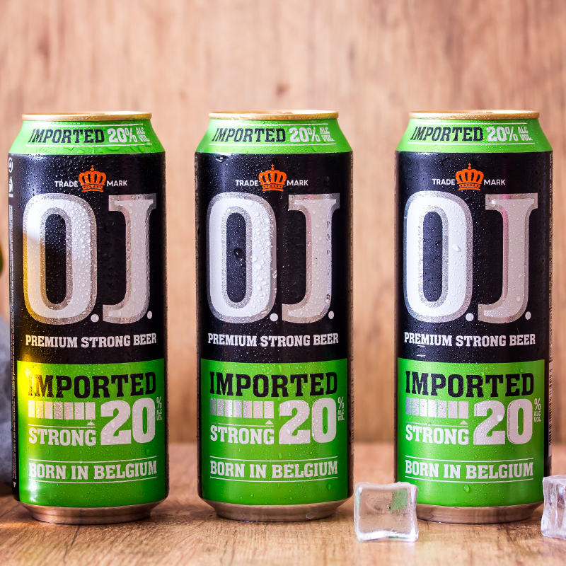 OJ20度烈性啤酒荷兰原装进口高度啤酒500ml*24罐强劲整箱啤酒O.J.