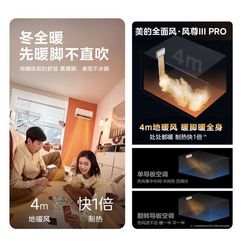 美的(Midea)空调挂机大1.5匹家用风尊三代Pro全面风新一级变频冷暖客厅壁挂式四季空调KFR-35GW/MXC3P图片