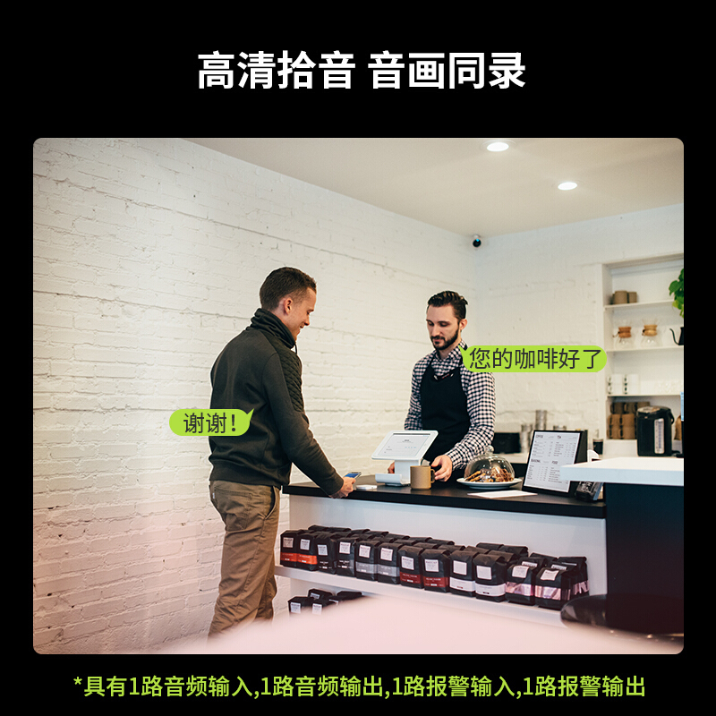 海康威视摄像头 400万网络高清监控摄像头 红外30米 星光级 非POE 可外接拾音器2CD3T46FDWDV2-I3S