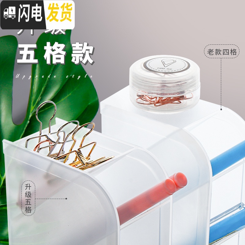 三维工匠斜插式笔筒小学生ins桌面文具收纳笔架收纳盒多功能化妆笔桶大容量 (暖色系)透明+米色+粉色+蓝色+绿色/5个装高清大图