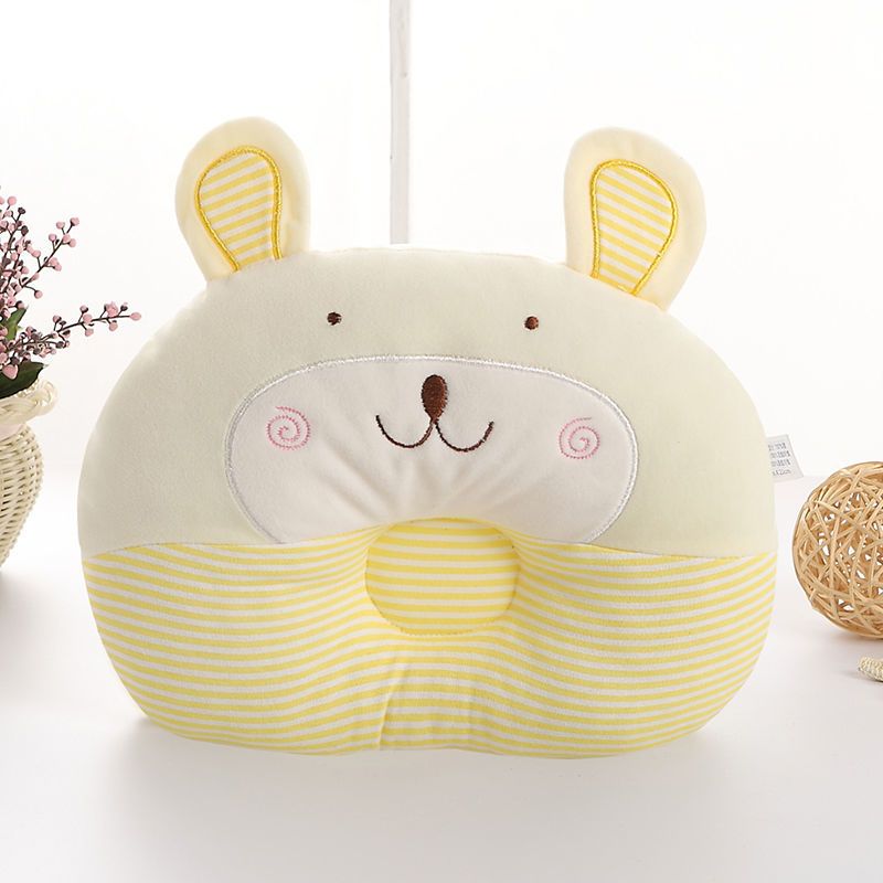 婴儿枕头013岁宝宝防偏头定型枕头新生儿初生枕头纯棉四季通用笑脸熊