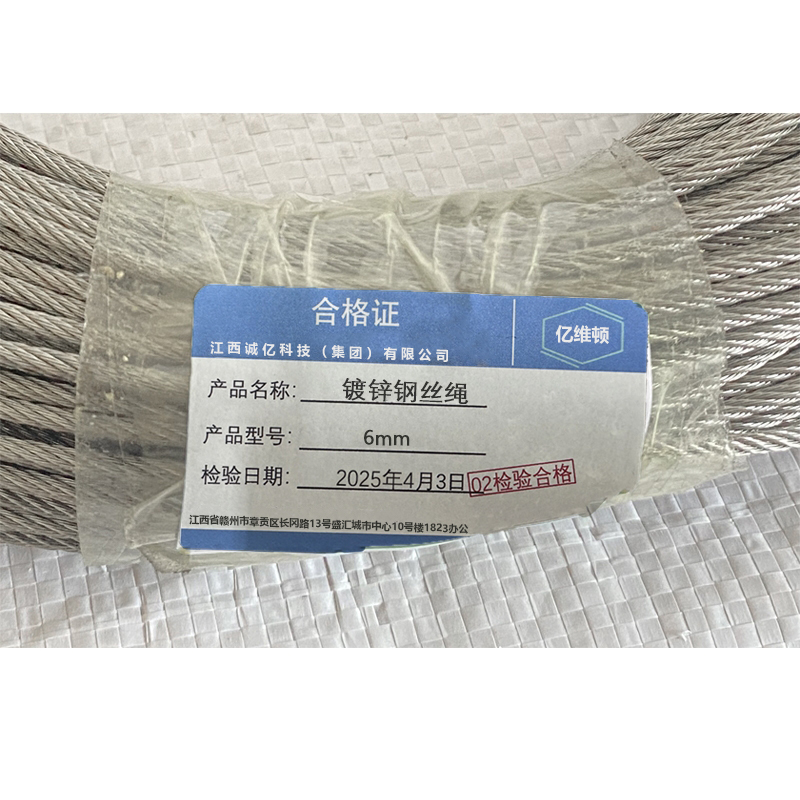 亿维顿 镀锌钢丝绳 6mm/米高清大图