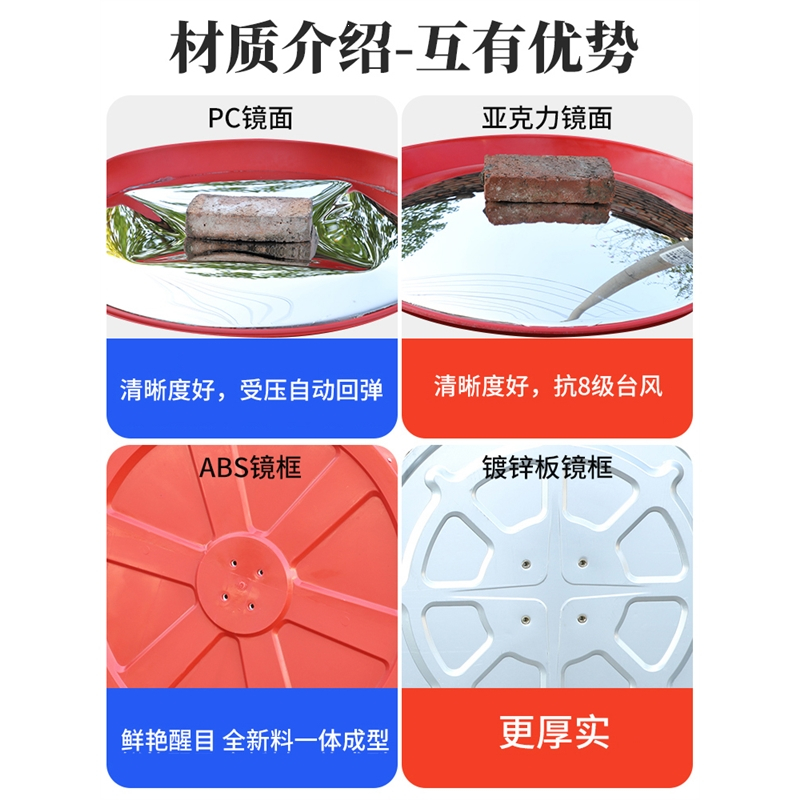 道路广角镜闪电客凸面镜反光凸透镜转角镜凸面镜片凹凸镜防盗镜转弯镜子
