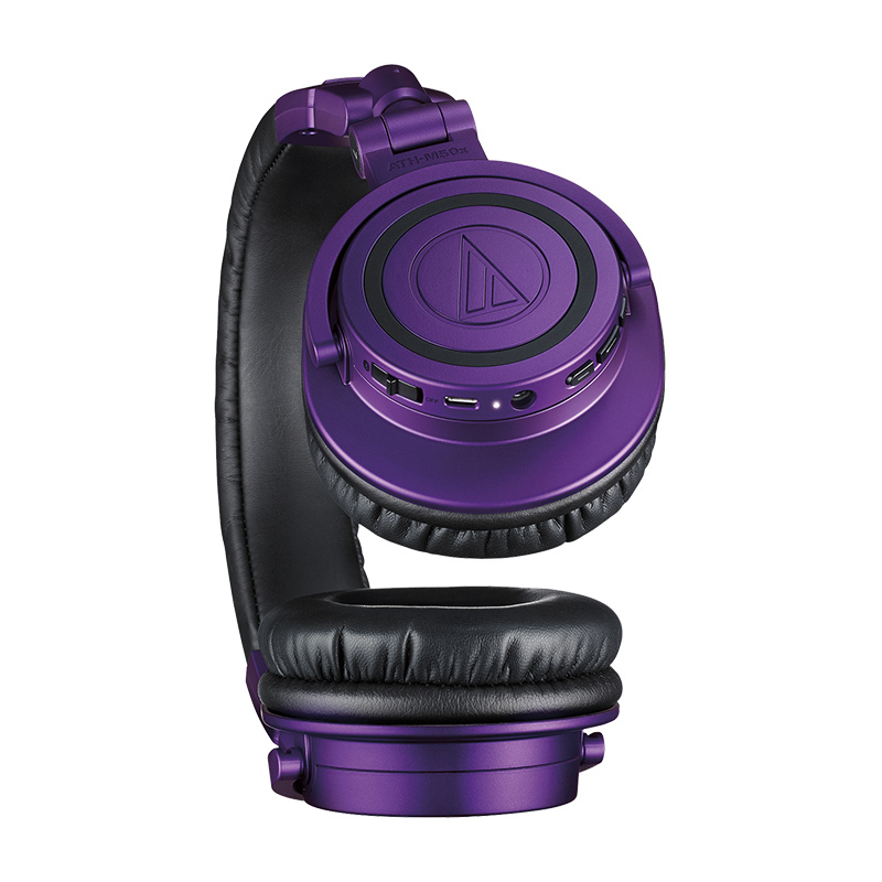 铁三角 ATH-M50XBT无线蓝牙耳机头戴式专业监听hifi音乐耳机电脑手机通用 紫色限量款