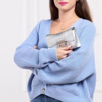 FURLAFurlaMetropolisMini多功能银色链条真皮女士斜挎包意大利制