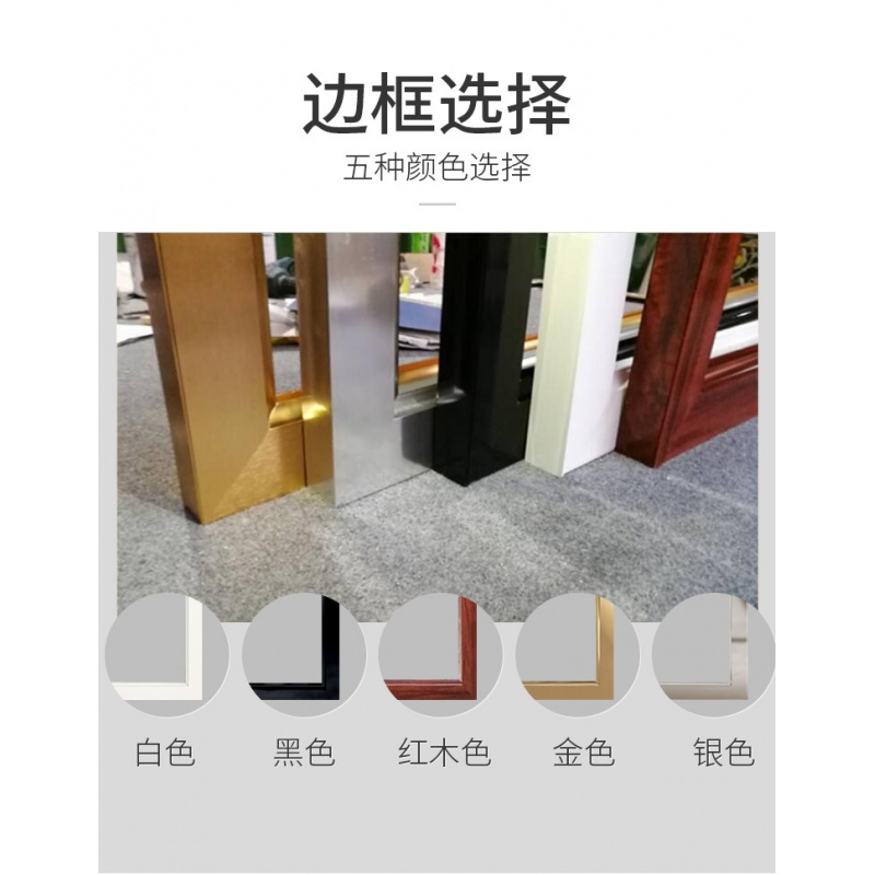 折屏现代简约屏风隔断墙玻璃客厅装饰卧室玄关洗手盆小户型轻奢_1 黑色，白色，银色，金色，木纹色边框