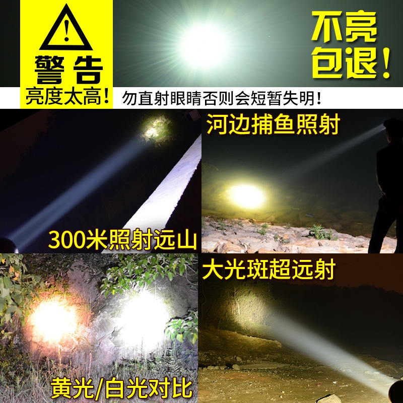 头灯闪电客L2超亮疝气强光充电远射3锂电户外led黄蓝光夜钓钓鱼矿灯