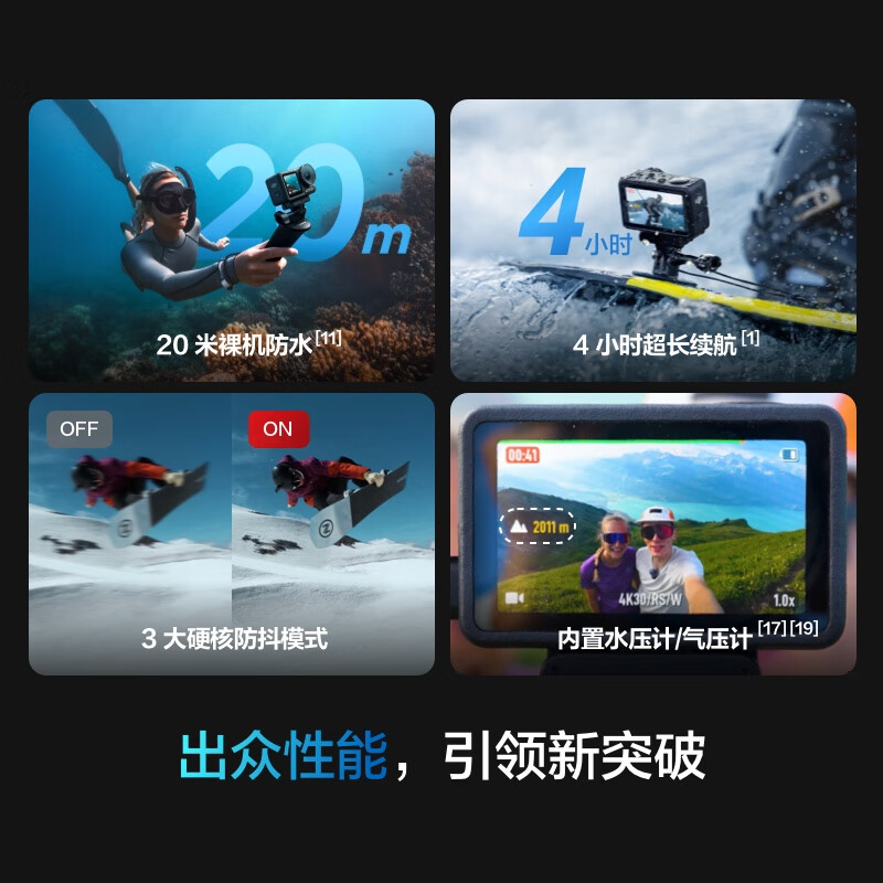 大疆(DJI)Osmo Action 5 Pro 超旗舰画质运动相机 官方标配+挂脖拍摄套装+128GB高速内存卡高清大图