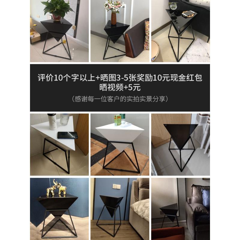 森美人北欧轻奢角几岩板边几阳台铁艺小茶几客厅简约沙发边柜卧室床头桌高清大图