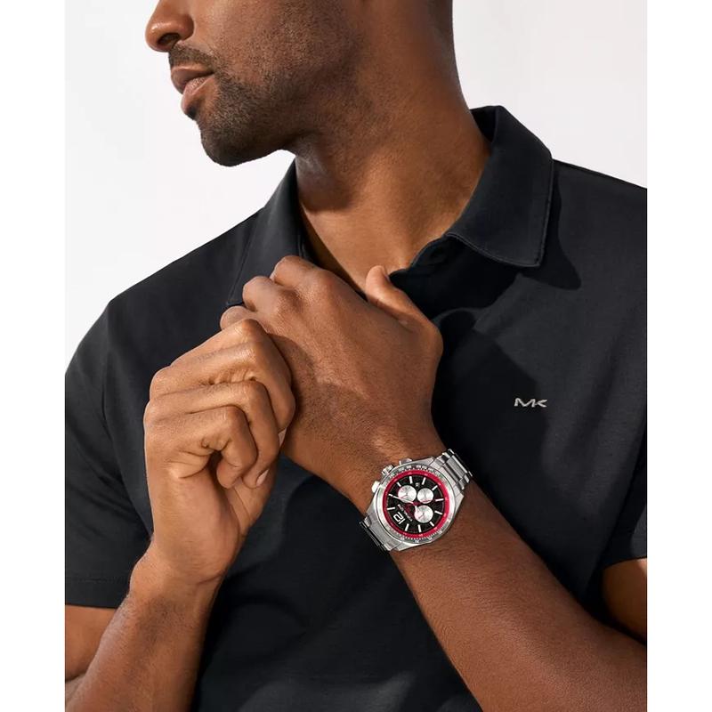 Michael Kors 男士赛车风格石英计时防水不锈钢mm商务运动腕表高清大图