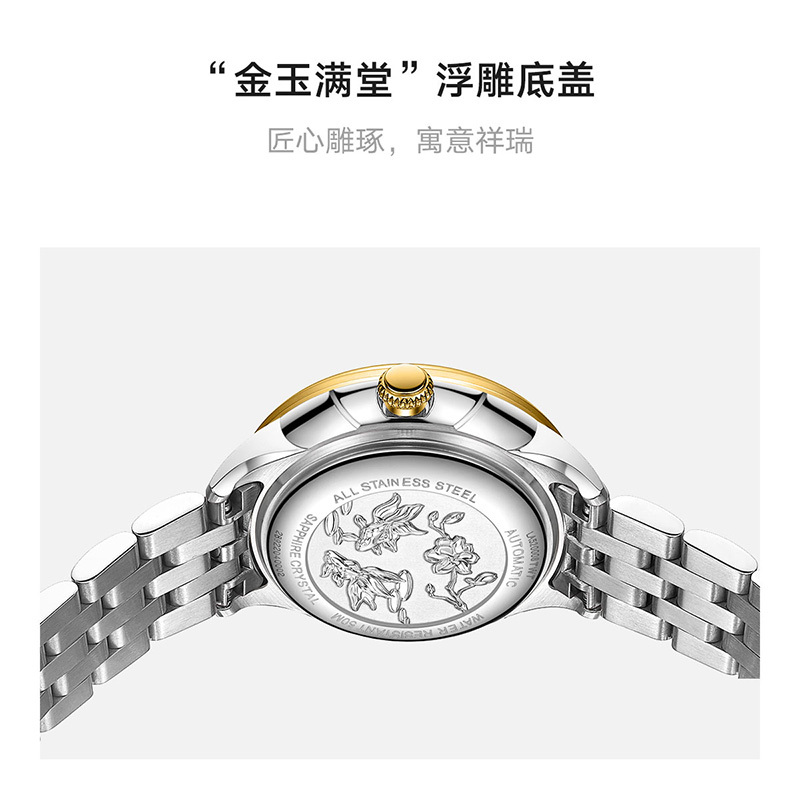 飞亚达芯动系列自动机械休闲情侣手表商务简约腕表520008.TWT