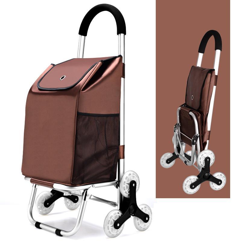 推车行李车便携买菜车可折叠小拉车爬楼购物车手拉车手拉杆拖车-铝