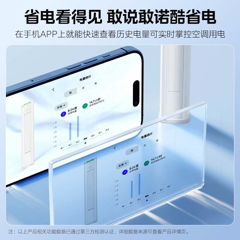 美的(Midea)酷省电 变频冷暖 空调立式 落地式 客厅空调柜机 智能家电 独立除湿 3匹 三级能效KS1-3P